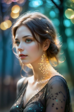 优雅气质透视装侧颜美女图片